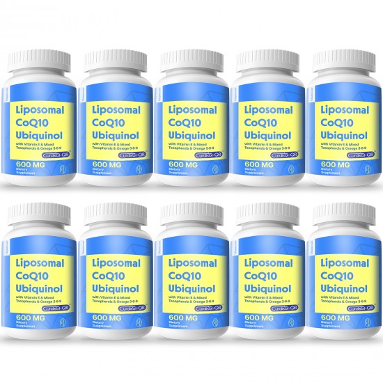 Vitablosom Liposomal CoQ10 Softgels 600mg with Vitamin E and Mixed Tocopherol & Omega 3,6,9, 600 Softgels Vitablosom Liposomal CoQ10 Softgels 600mg with Vitamin E and Mixed Tocopherol & Omega 3,6,9, 600 Softgels