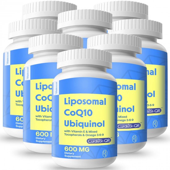 Vitablosom Liposomal CoQ10 Softgels 600mg with Vitamin E and Mixed Tocopherol & Omega 3,6,9, 480 Softgels Vitablosom Liposomal CoQ10 Softgels 600mg with Vitamin E and Mixed Tocopherol & Omega 3,6,9, 480 Softgels