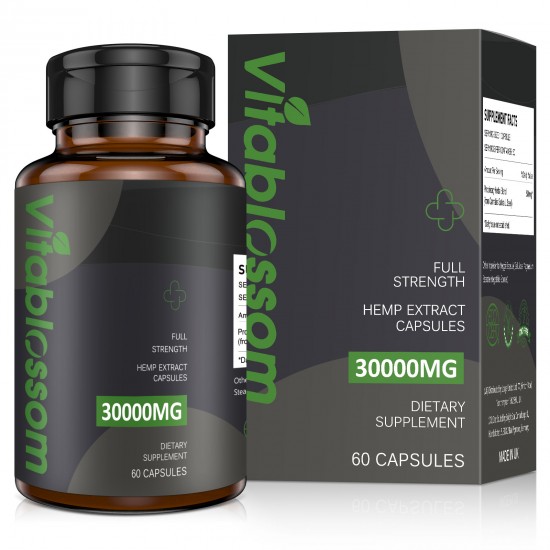 Vitablossom Hemp Capsule, 3000mg 60 Capsules Classic Formula, Made in UK Vitablossom Hemp Capsule, 3000mg 60 Capsules Classic Formula, Made in UK