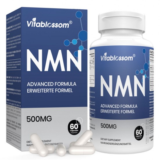 Vitablossom Advanced Formula NMN Capsule with Maximum Strength, 500mg Per Serving, 60 Capsules Vitablossom Advanced Formula NMN Capsule with Maximum Strength, 500mg Per Serving, 60 Capsules
