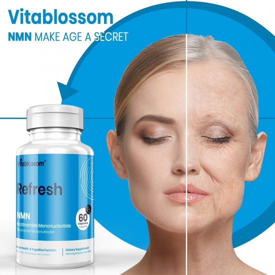 Vitablossom Refresh NMN Capsules with Maximum Strength 500mg 60 Capsules Vitablossom Refresh NMN Capsules with Maximum Strength 500mg 60 Capsules