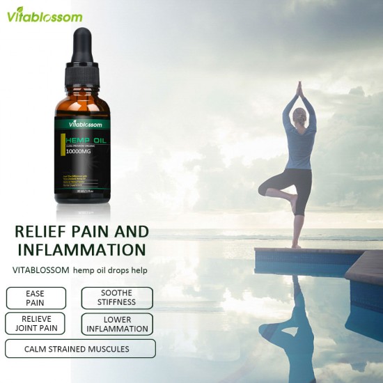 Vitablossom 33% Hemp Oil Drops, 10000mg 30ml, Great for Anxiety Pain Relief Sleep Support Vitablossom 33% Hemp Oil Drops, 10000mg 30ml, Great for Anxiety Pain Relief Sleep Support
