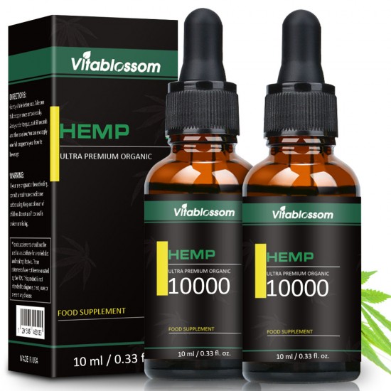 Vitablossom Hemp Oil Drops 10000ml 10ml, Buy one get one free (2Pcs) Vitablossom Hemp Oil Drops 10000ml 10ml, Buy one get one free (2Pcs)