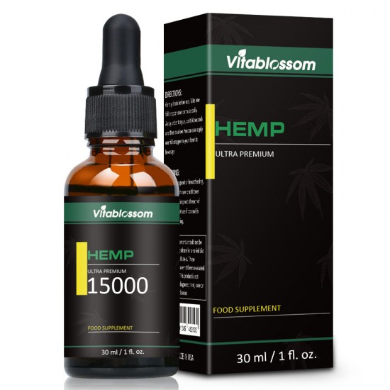 Vitablossom Hemp Oil Drops, 15000mg 30ml, Great for Anxiety Pain Relief Sleep Support Vitablossom Hemp Oil Drops, 15000mg 30ml, Great for Anxiety Pain Relief Sleep Support