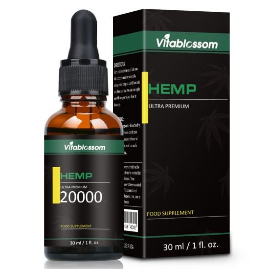 Vitablossom Hemp Oil Drops, 20000mg 30ml, Buy one get one free (2Pcs) Vitablossom Hemp Oil Drops, 20000mg 30ml, Buy one get one free (2Pcs)