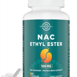 Lipmaxmall N-Acetyl Cysteine Ethyl Ester 100mg with Glycine 600mg, Benefit Glutathione NACET  60 Capsules