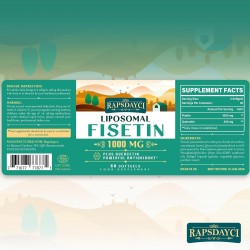 Rapsdayci Liposomal Fisetin and Quercetin 1200mg 60 Softgels, High Absorption Antioxidant Flavonoid Vitamin Supplement