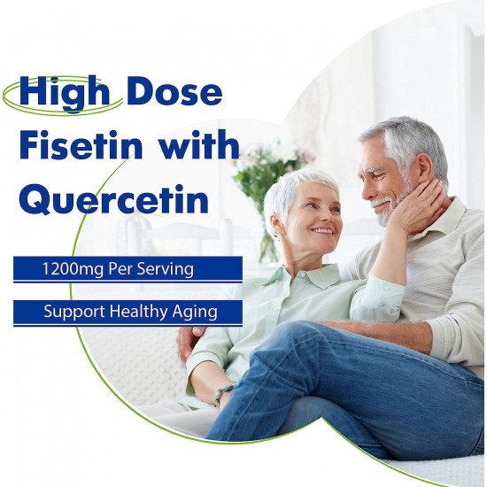 Sharoaid Liposomal Fisetin with Quercetin Supplements 1200mg per Serving, High Absorption Polyphenols Antioxidants 60 Softgels