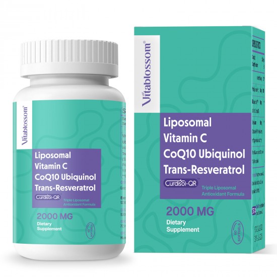 Vitablossom Liposomal 3 in 1 Anti-oxidant Complex, CoQ10 +Trans-Resveratrol 2000mg Vitablossom Liposomal 3 in 1 Anti-oxidant Complex, CoQ10 +Trans-Resveratrol 2000mg