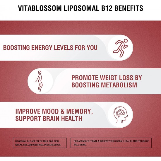 Vitablossom Liposomal Vitamin B12 Sublingual Liquid Drops 3000µg/60ml Vitablossom Liposomal Vitamin B12 Sublingual Liquid Drops 3000µg/60ml